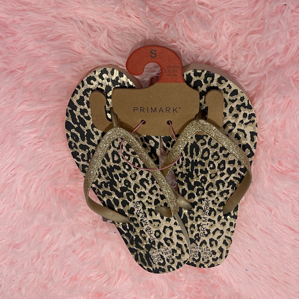 Leopard print Primark sandals never worn